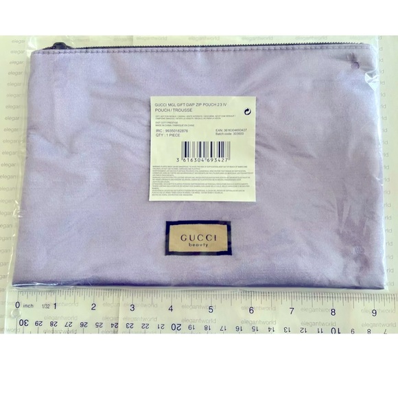 GUCCI purple shimmer zipper pouch - Picture 2 of 3